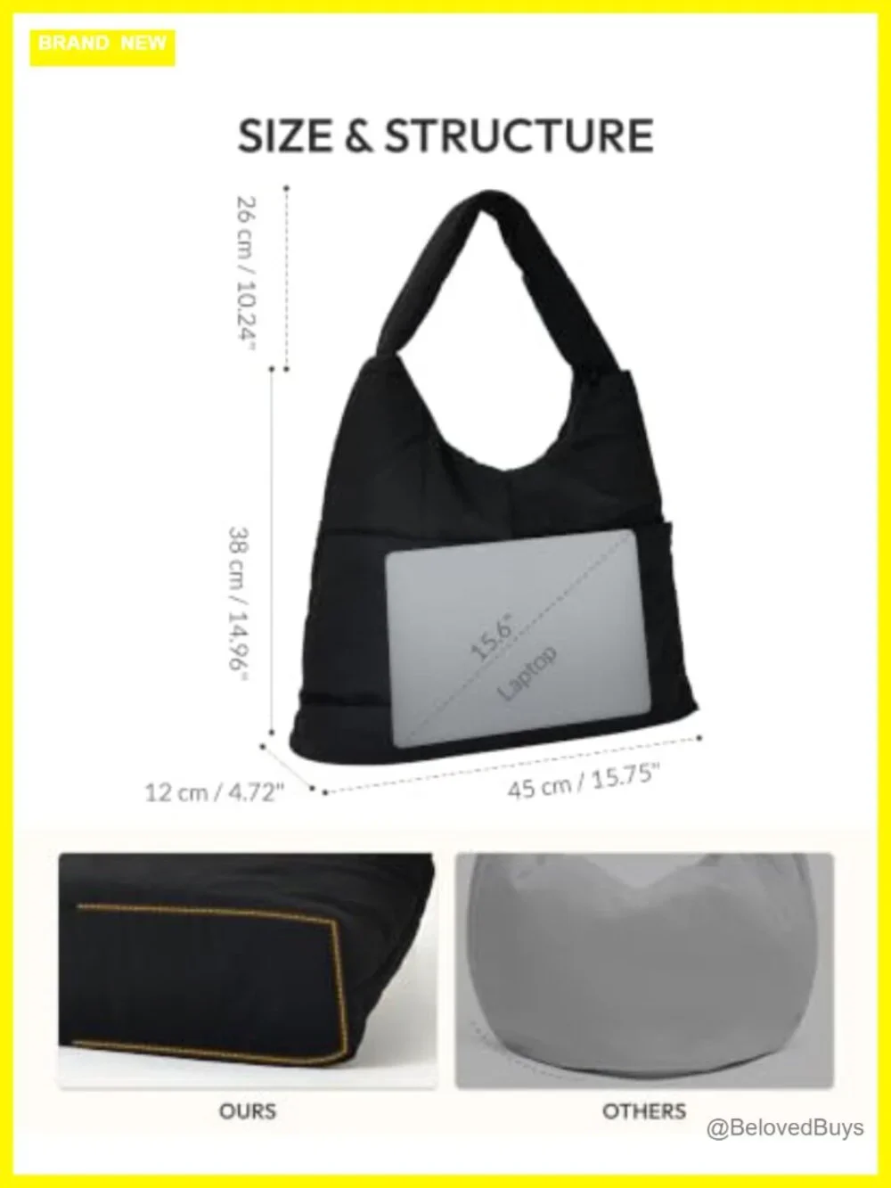 Large Nylon Hobo Bag, Crescent Shoulder Bag, Slouchy Tote